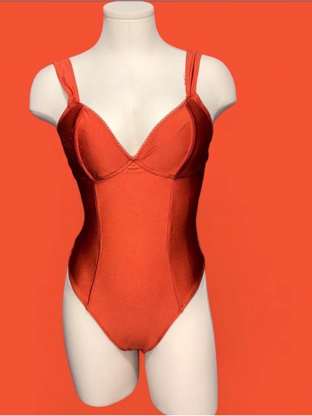 Urban Outfitters Orange Satin Bodysuit